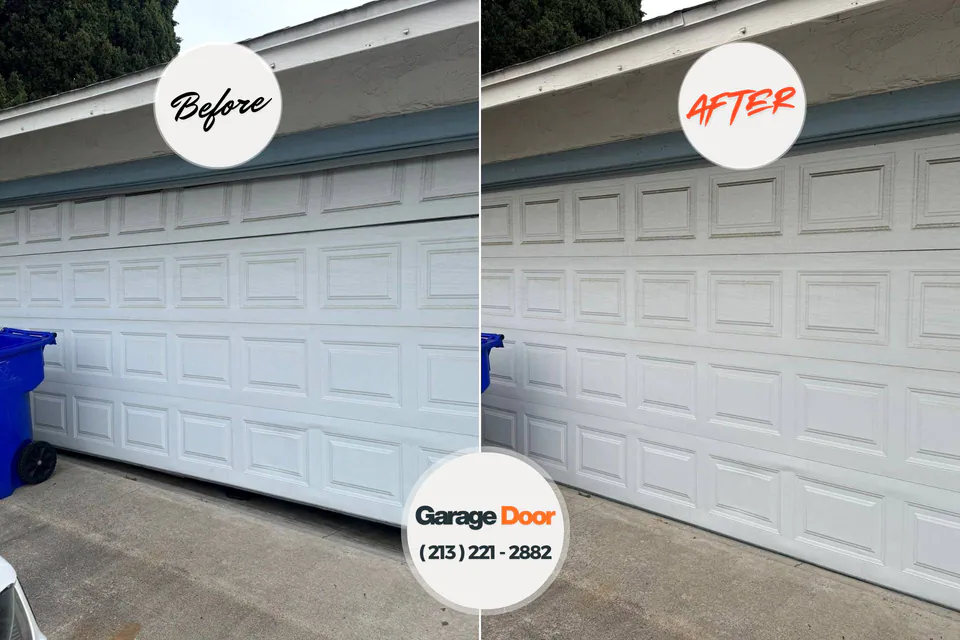 Before and after: garage door repair Oneonta, NY